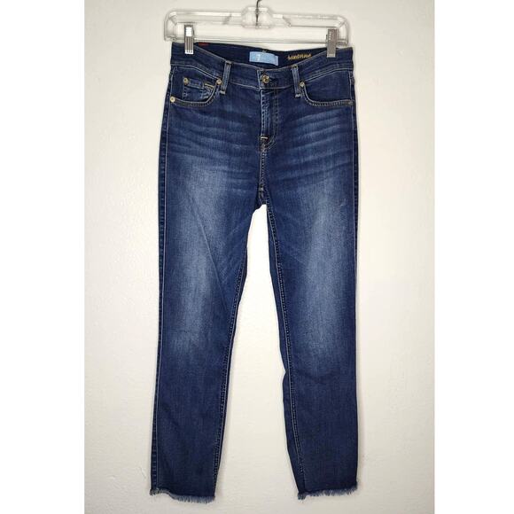 7 For All Mankind b(air) Roxanne Ankle with Raw Hem Slim Straight - Picture 3 of 12
